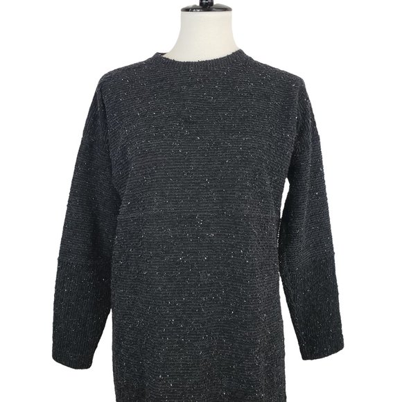 Make it Good Charcoal Grey Pebble Knit Sweater Dress Small - Picture 2 of 8